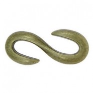 Metal S-hook Clasp 28mm Antique bronze